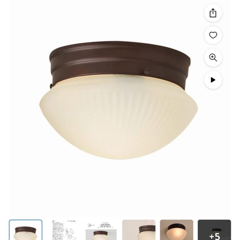 Elegant Brown and White Ceiling Light Fixture